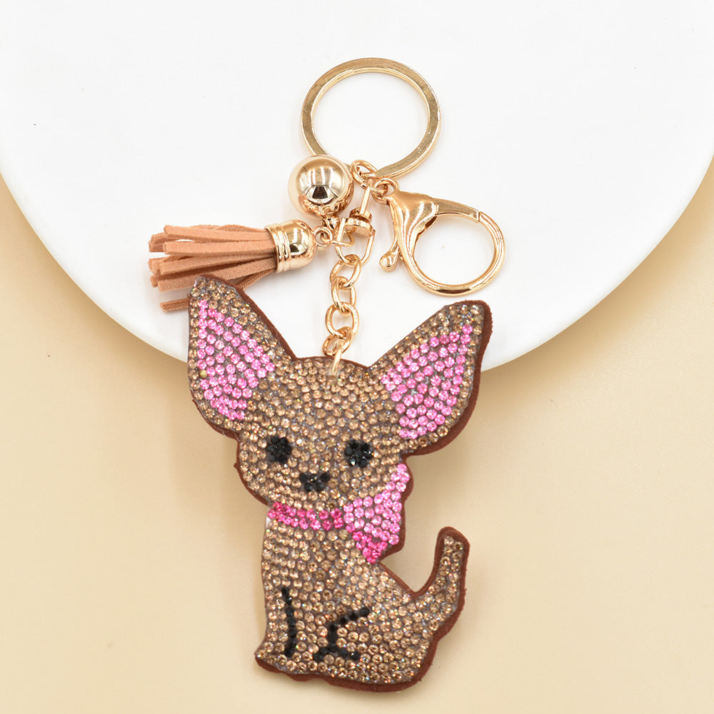 Wholesale Metal Rhinestone Magic Boots Ghost Cat Cartoon Animal Keychain